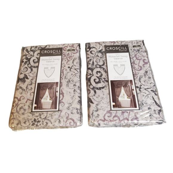 Croscill Nomad Pole Top Drapery Waterfall Swag Valance Lot of 3 Home Decor New - Picture 5 of 5